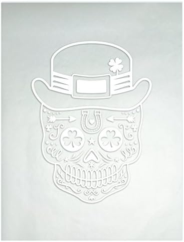 St. Patricks Sugar Skull Iron-on Transfer/Decal (White)