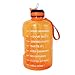 BuildLife Gallon Motivational Water Bottle with Time Marked to Drink More Daily and Nozzle,BPA Free Reusable Gym Sports Outdoor Large(128OZ) Capacity (Orange, 1 Gallon)