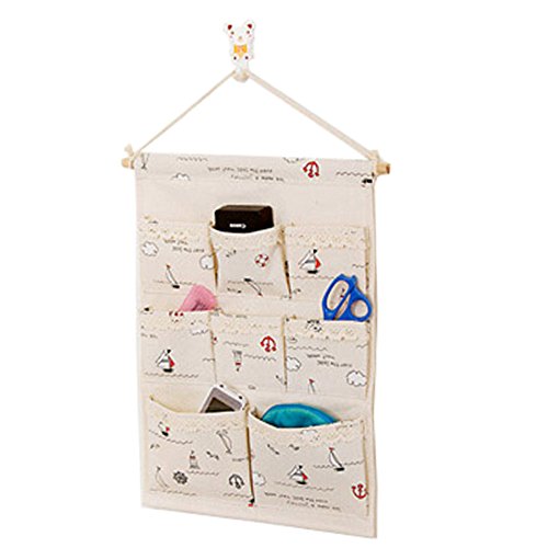 Hanging Wall Case Pocket Home Organization Storage Bags,8 Pockets,Sailing