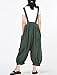 Mordenmiss Women's Baggy Bib Overalls Denim Cotton Harem Wide Leg Jumpsuits Style 6 Green