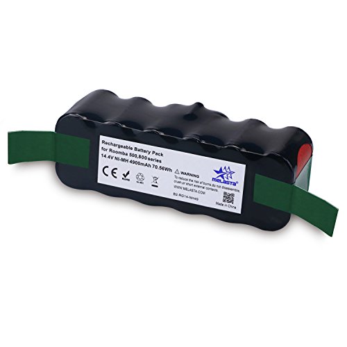 Melasta Updated Extended Capacity 4900mAh 14.4V NI-MH Vacuum Battery for iRobot Roomba R3 500 600 700 800 Series 510 530 531 532 550 585 595 561 600 620 630 650 760 770 780 870 880