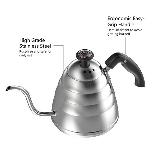 3 Gooseneck+Coffee+Stainless+Thermometer+Temperature