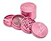 Pink Bow Grinder - 2.5 Inch Herb Grinder- First Designer Grinder- The Best Rated Herb, Tobacco, Spice Grinder- 4-piece Anodized Aluminum