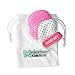 Munch Mitt Teething Mitten is Teether That Stays on Baby's Hand for Self-Soothing Pain Relief with Hygienic Travel / Laundry Bag, Pink Shimmer