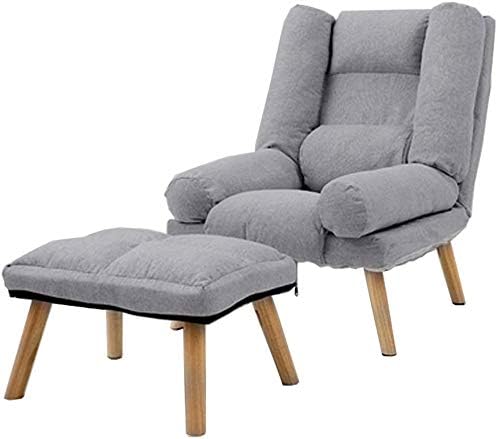 ロッキングチェア 受賞店 北欧 ロッキング レジャーソファチェア寝室リビングルームキッチンダイニングチェア読書椅子キャンプ用デッキチェアバルコニーテラスレイクサイド休憩椅子 Gray Footstool リクライニングチェア