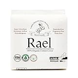 Rael 100% Organic Cotton Menstrual Regular Pads, Ultra Thin Natural Sanitary Napkins with Wings