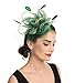 SAFERIN Fascinators Hat Sinamay Flower Mesh Feathers St.Patrick's Day Fascinator and a Clip Tea Party Headwear for Girls and Women (TA2-Green)