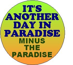 It's Another Day in Paradise - Minus the Paradise 1.25" Pinback Button - Funny Humor Life