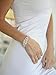 Mariell Gorgeous Cubic Zirconia Wedding Bracelet with Marquis-Cut CZ Cluster - Real Platinum Plated