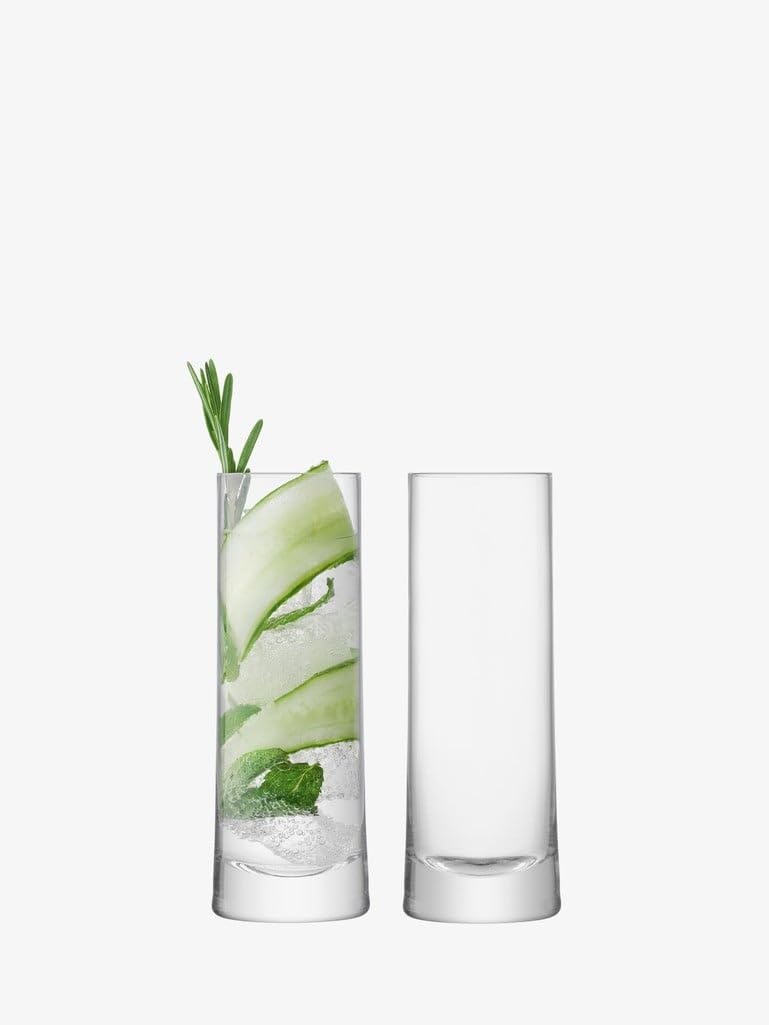 LSA International Gin Highball 380 ml Clear | Set of 2 | Mouthblown and Handmade Glass | GN02
