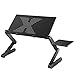 Portable Adjustable Aluminum Laptop Desk/Stand/Table Vented Pad -Notebook-Light Weight Ergonomic TV Bed Lap Tray Stand Up/Sitting-Black