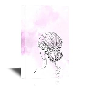 Back View of a Lady on Watercolor Style Background