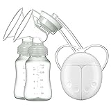 Portable Breast Pump Electric Double Breastpumps Safe Milk Storage Bottle Dual Control Milk Suction and Breast Massager Breast Care USB Charging