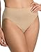 Barely There Women's Barely There Microfiber Hi Cut Panty Pant,Nude,8/9