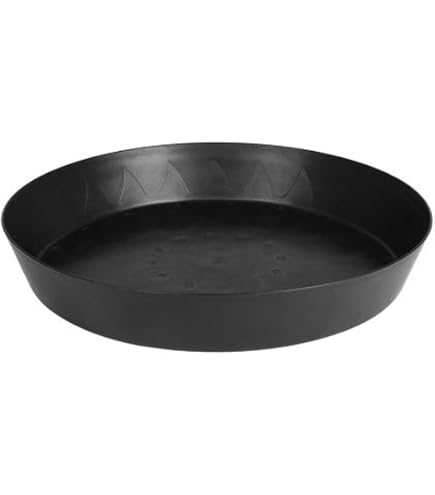 Tusco TR22BK Runder Blumentopf Mit Untersetzer In Schwarz – Robuster Outdoor-Pflanzkübel