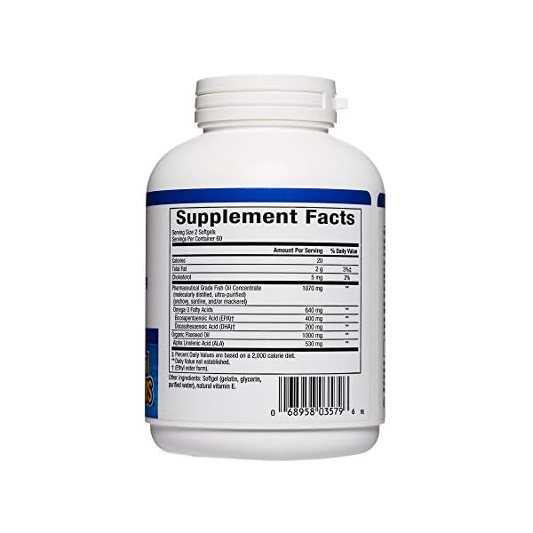 Natural Factors, RxOmega3 & Flax Oil, Supports Cardiovascular Health with Omega3 DHA and EPA