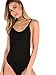 DIDK Women's Spaghetti Strap Armhole Plain Backless Bodysuit Black M