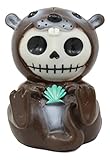 Ebros Furrybones Otto The Sea Otter Figurine Furry Bones Otter Hooded Skeleton Monster With Blue Shell Necklace Cute Collectible Sculpture Decorative Toy