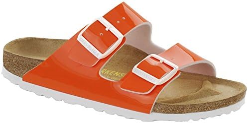 neon orange birkenstocks