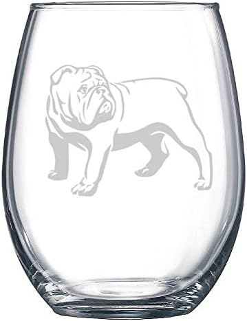 english bulldog wine glasses