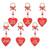 Valentine's Day Wooden Letter Heart Ornaments with