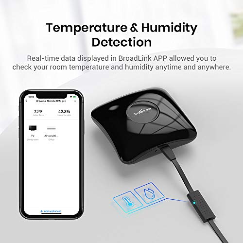 BroadLink RM4 pro Smart IR/RF Remote Control Hub with Sensor Cable-WiFi IR/RF Blaster for Smart Home Automation, TV… - Image 2