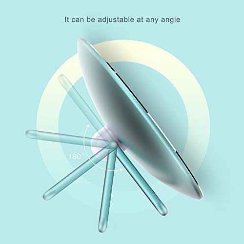 BIGWINNER USB Charge LED Makeup Mirror, Portable Travel Vanity Mirror with Natural LED Light Dimmable and Removable Cosmetic Mirror for Bedroom/Travel (Blue) - Thumbnail 4