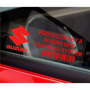 Platina Plaats 5 x PPSUZUKIGPSRED GPS ROOD op CLEAR Tracking Device Beveiliging WINDOW Stickers 87x30mm-Auto, Van Alarm…
