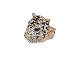 Lux Accessories Rhinestone Tiger Cat Black Stone Stretch Ring