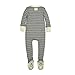Burt's Bees Baby Baby Pajamas, Zip Front Non-Slip Footed Sleeper PJs, 100% Organic Cotton, Dried Leaf Varied Stripe, 6-9 Months