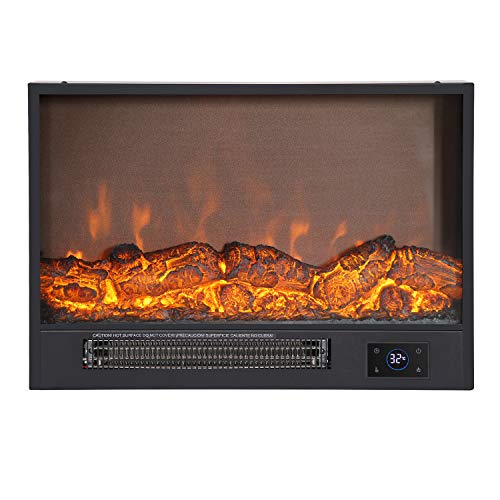 VECELO TV Stand with Electric Fireplace Console Table for Living Room