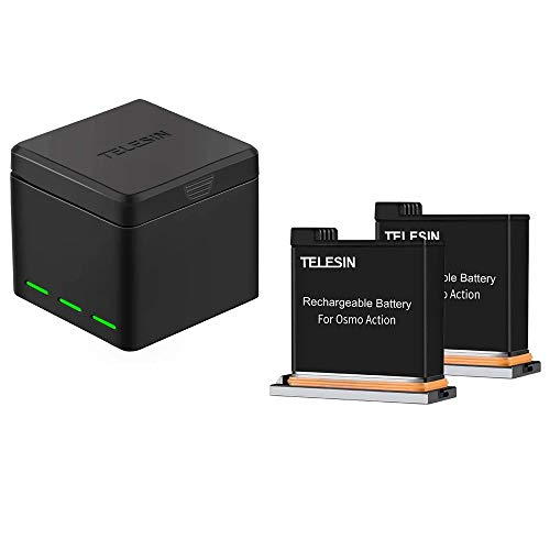 TELEISN OSMO Action Replacement Battery and 3-Port USB Charger Hub