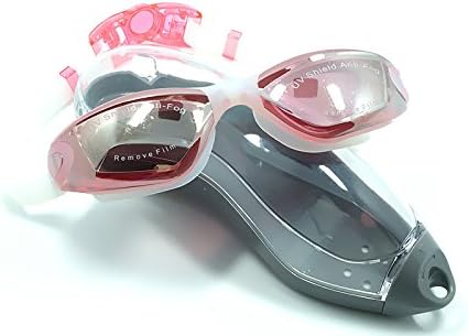 BIBU Swimming Goggles No Leaking Silicone with Protection Case Adjustable and UV Protection Anti Shatter Clear Vision Anti Fog Lenses for Adult Men Women Youth Unisex Triathlon (Pink)