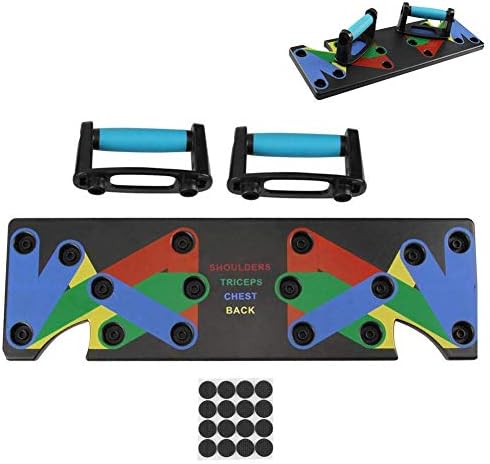 turuste Gym 9 in 1 Push-Up Rack Board System Comprehensive Fitness Workout Board Bodybuilding Push-up Stands for Men Women Home Training Tools