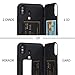 TORU CX PRO for iPhone Xs Max Case Wallet | Protective Shockproof Heavy Duty Cover with Hidden Card Holder & Card Slot |Wrist Strap, Lightning Adapter Mirror Included - Black