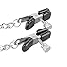 Six Styles Accessories Clamps Double Heads with Chain and Free Jewelry Bag (C Silver)