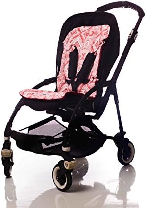 Mizronit Stroller Seat Liner, Baby Stroller Cushion Pad, Covers fully the seat, Special Design to easy install, Double Sided, (Brown Burgandy Design)