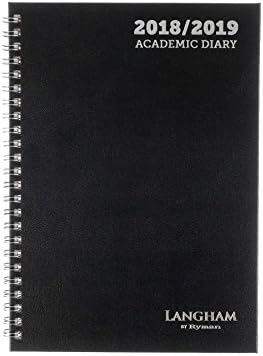 Langham by Ryman Wiro Diary Week to View A5 Mid-Year 2018-2019 - Color: Black