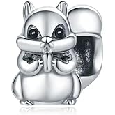 CZVIVIRY Cute Squirrel Charm 925 Sterling Silver Forever Charm for Woman Bead, Jewelry Beads Gifts for Family Women Bracelet&Necklace.