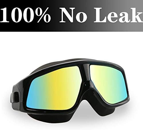 Aquior Swim Goggles, Streamlined Design Glass Leakproof Anti Fog UV Protection with Soft Silicone Nose Bride, Sport Goggles, Swimming Glass for Adult Youth Men Women