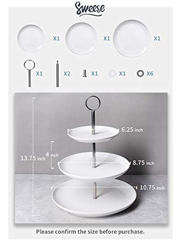 image for 【Flash Deal】Sweese 3316 3 Tier Cupcake Stand- White Porcelain Cake