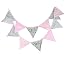 Baby Shower Wimpelkette – 3,5 M Lang, Chevron-Muster In Grau, Türkis, Mint & Rosa, Aus Papier