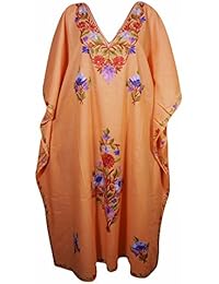 Aalia Womens Caftan Embroidered Hostess Kaftan Resort Wear Maxi Dress One Size