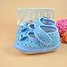 DZT1968® Baby Girl Cloth Soft Sole Round Dot Prewalker Mary Jane Shoes with Bowknot (0~6 Months, Blue)