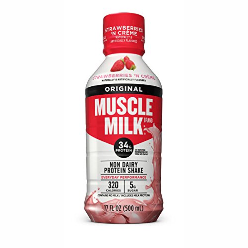 Muscle Milk Genuine Protein Shake, Strawberries 'N Creme, 34g Protein, 17 FL OZ (Pack of 12)