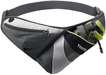 YUOTO Waist Pack with Water Bottle Holder for Running Walking Hiking Runners Hydration Belt fit Maximum 27oz and iPhone 8 Plus Men Women