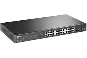 TP-Link Jetstream 28-Port Gigabit PoE Smart Switch (TL-SG2428P) - with 24 x PoE+ @250W, 4 x 1G SFP, Rackmount, Limited Lifeti