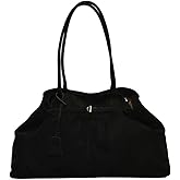 Oversized Suede Tote Handbag Elegant Top Handle Purse Fall Winter Satchel Purses for Women Office College Slouchy Hobo Bag