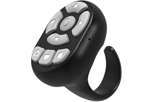 Novzix TikTok Scrolling Ring Microphone Remote Control,Fingertip Wireless Bluetooth Remote Control;for iPhone,Google Pixel,Samsung Phone (S29 Black)