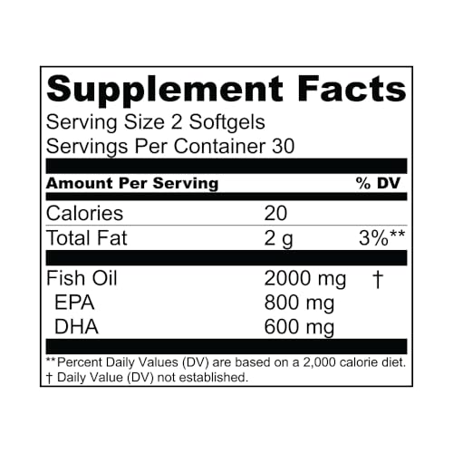 Essential Elements Omega-3 Fish Oil Supplement with EPA & DHA | Fatty Acids for Immune, Heart & Cognitive Support | 60 Softgels